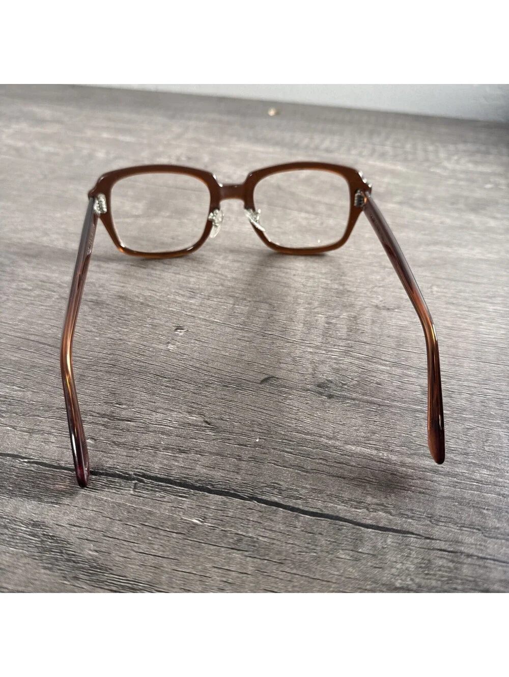 Vintage USS Romco Eyeglasses FRAMES ONLY Brown Military 4 1/2 - 5 3/4 50-20